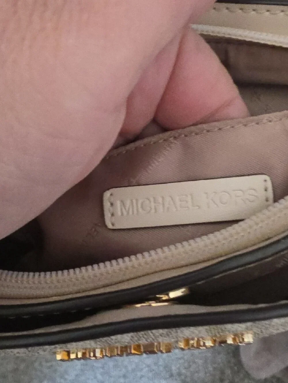 Michael Kors Cream/White Monogram Crossbody Bag